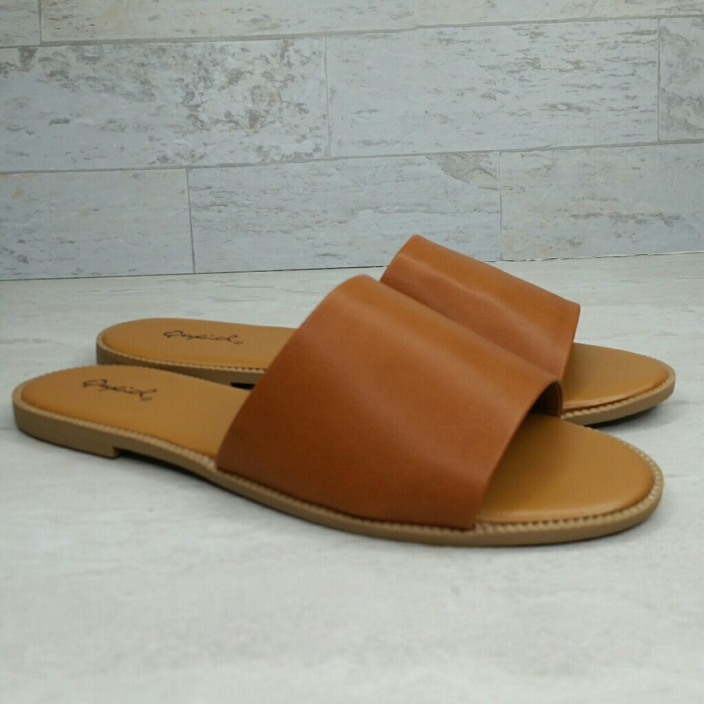 TAN Slip-on Slide Sandal NEW - Picture 2 of 6
